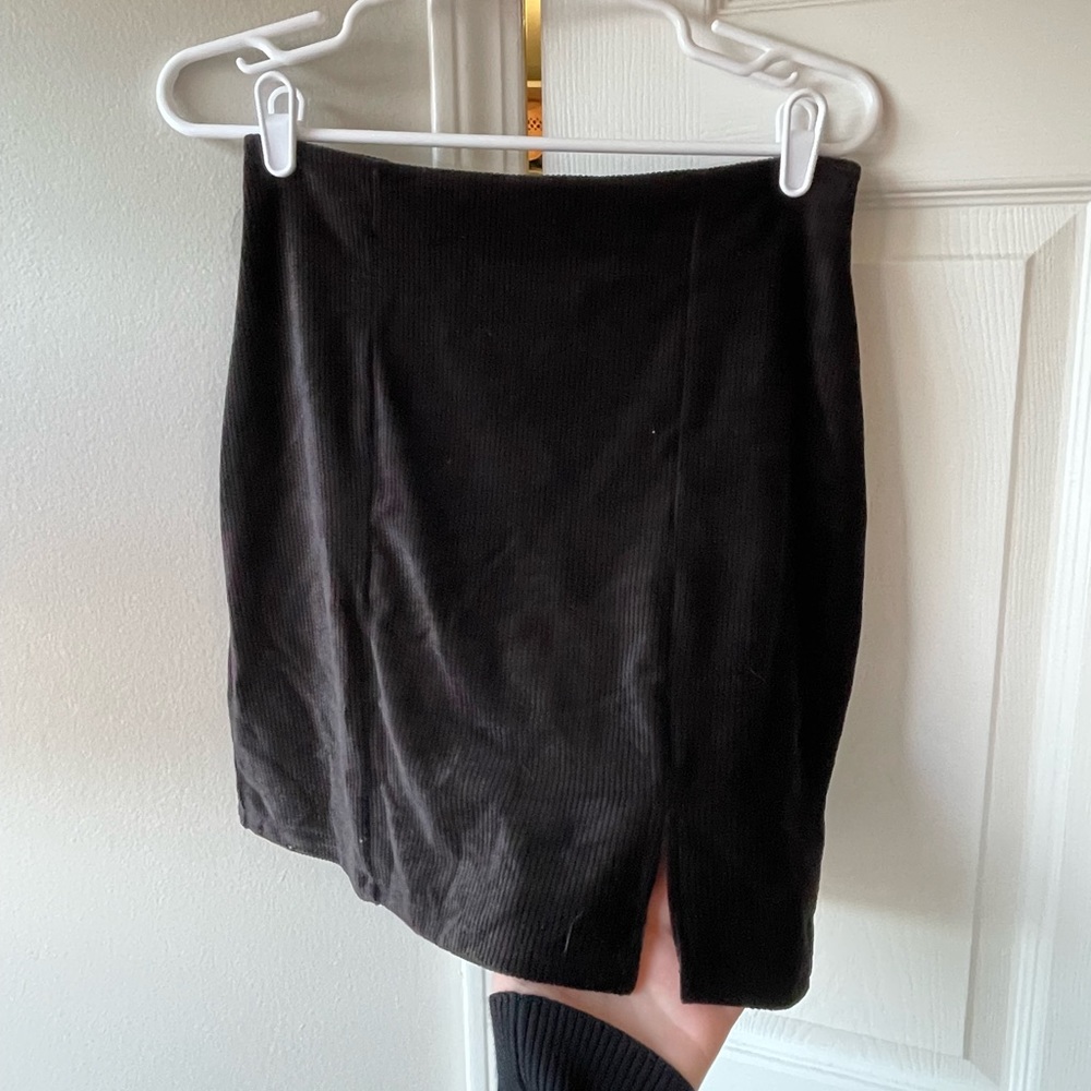 Tight Black Skirt with Slit